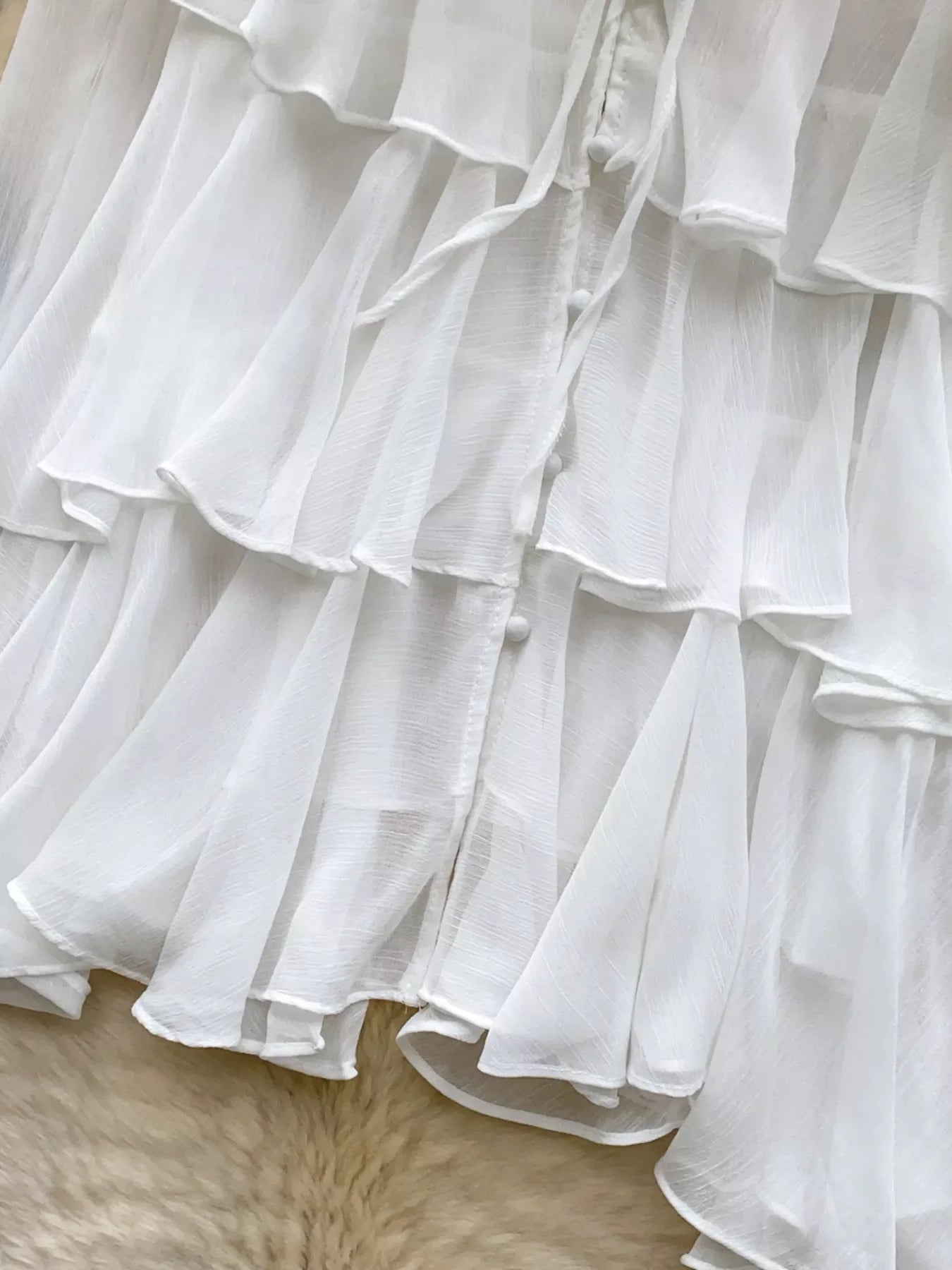 Ruffle Tiered Chiffon Blouse