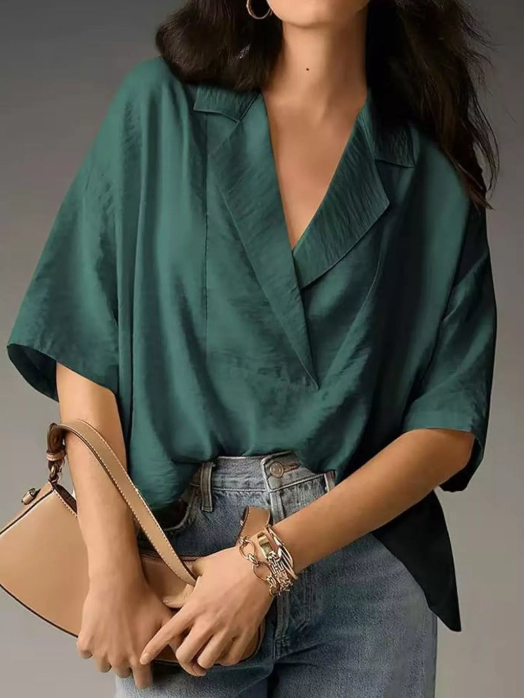 Relaxed Fit Half Sleeve Blouse