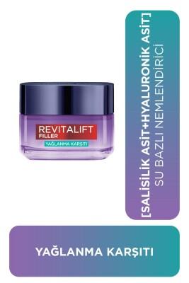 L'Oreal Paris Revitalift Filler: Oil Control Water Based Hyaluronic Acid Gel Cream - Lightweight Facial Moisturizer for Oily Skin, Anti-Aging Benefits