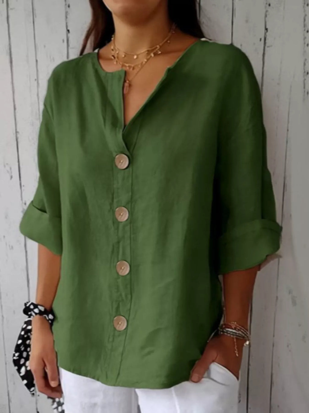 Casual Loose Button-Down Shirt