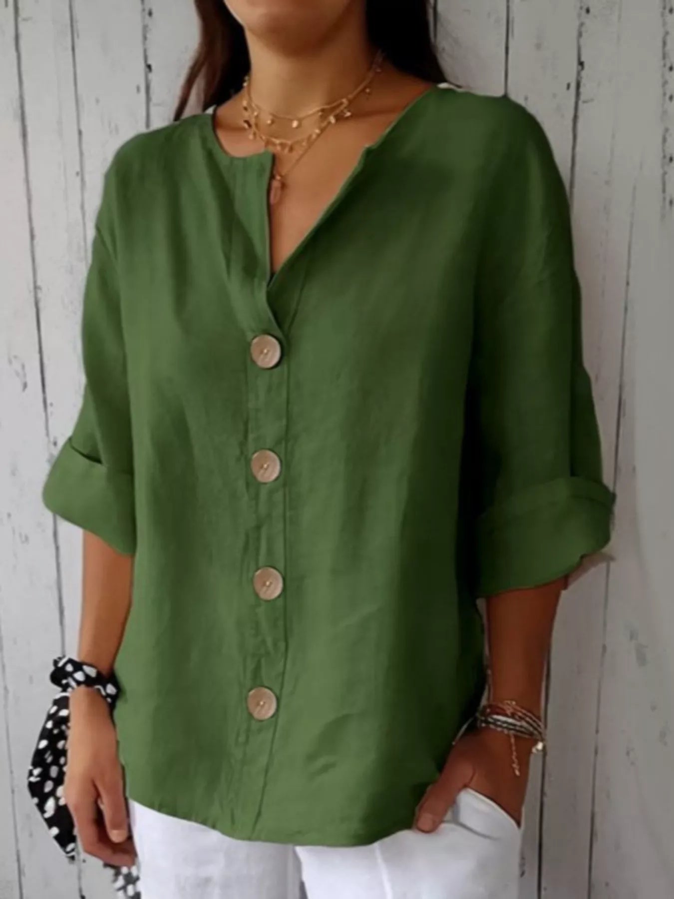 Casual Loose Button-Down Shirt