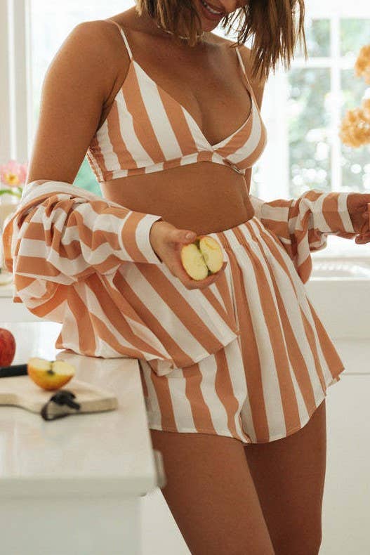Pretty Little Patriot Tan Cape Cod Stripe Set — detail shot 7