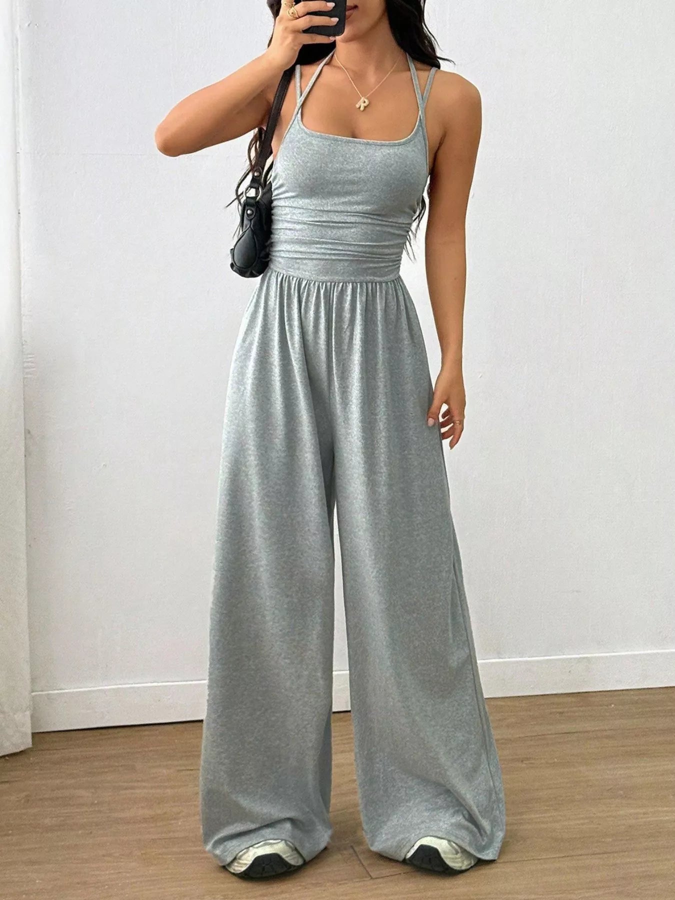 Spaghetti Strap Wide Leg Jumpsuit