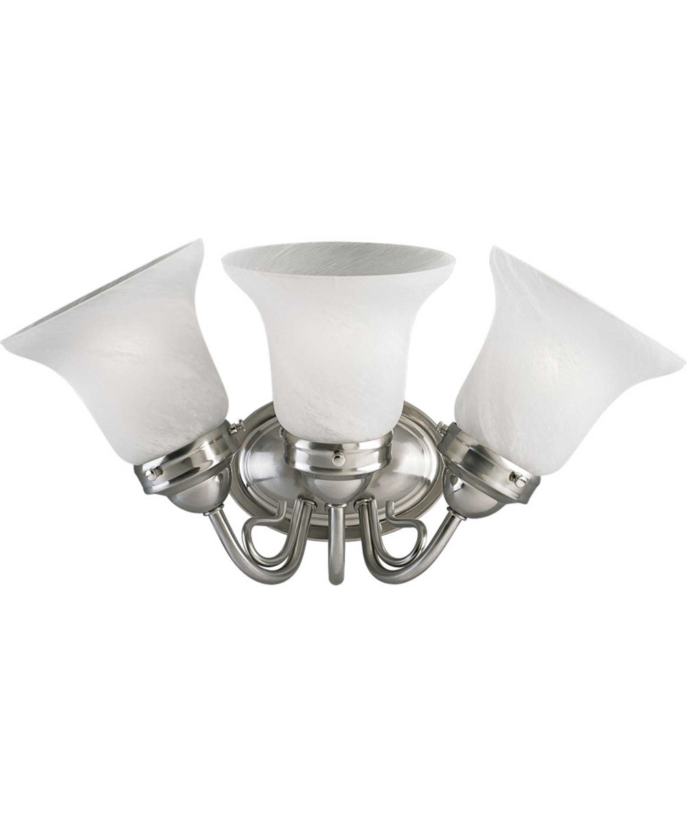 OPEN BOX Bedford 3-Light Etched Alabaster Glass Traditional Bath Vanity Light Brushed Nickel – LampsUSA