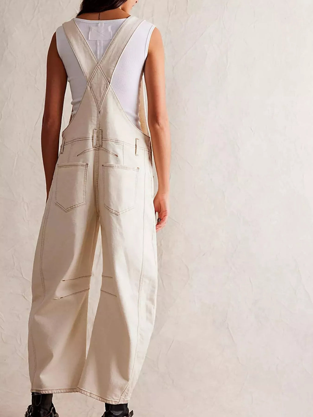 Wide Strap Wide Leg Denim Overalls