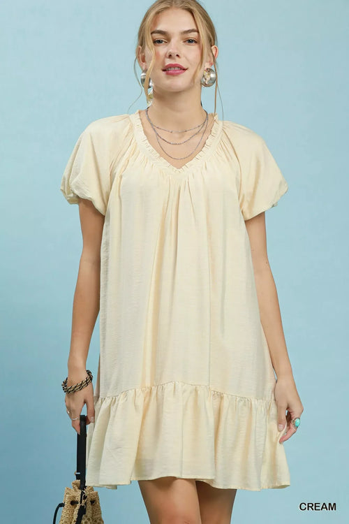 Umgee Ruffle Hem Shift Mini Dress by SITRA