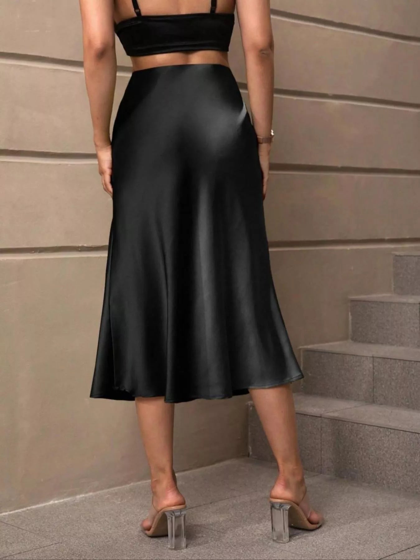 Satin Midi Skirt