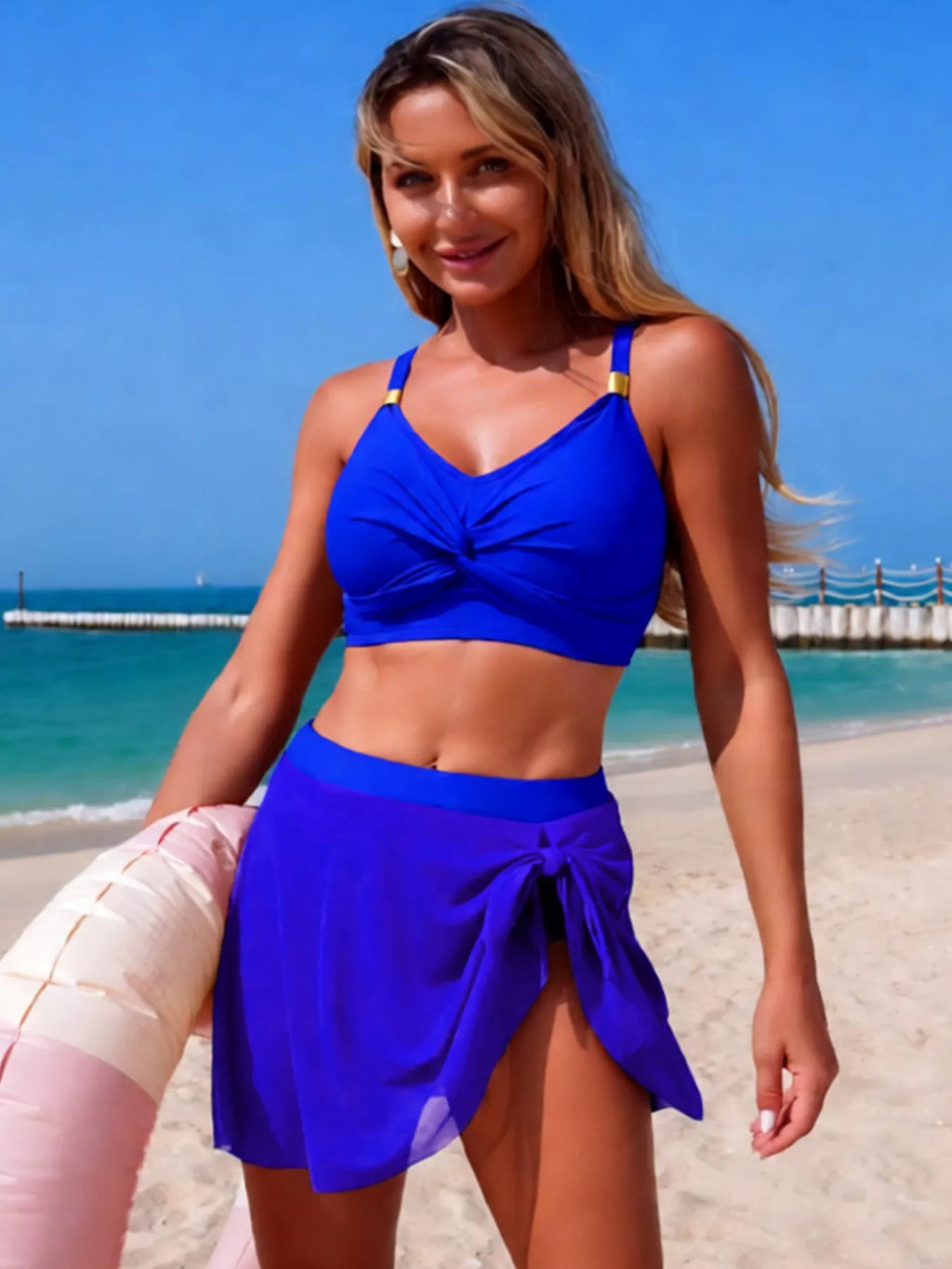 Twist Front Cami and Skort Swim Set