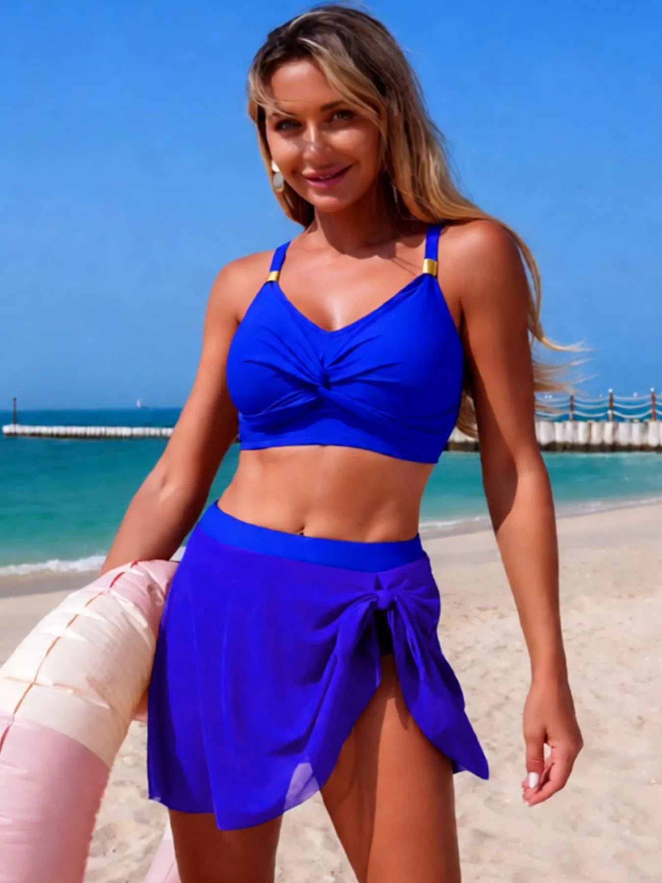 Twist Front Cami and Skort Swim Set