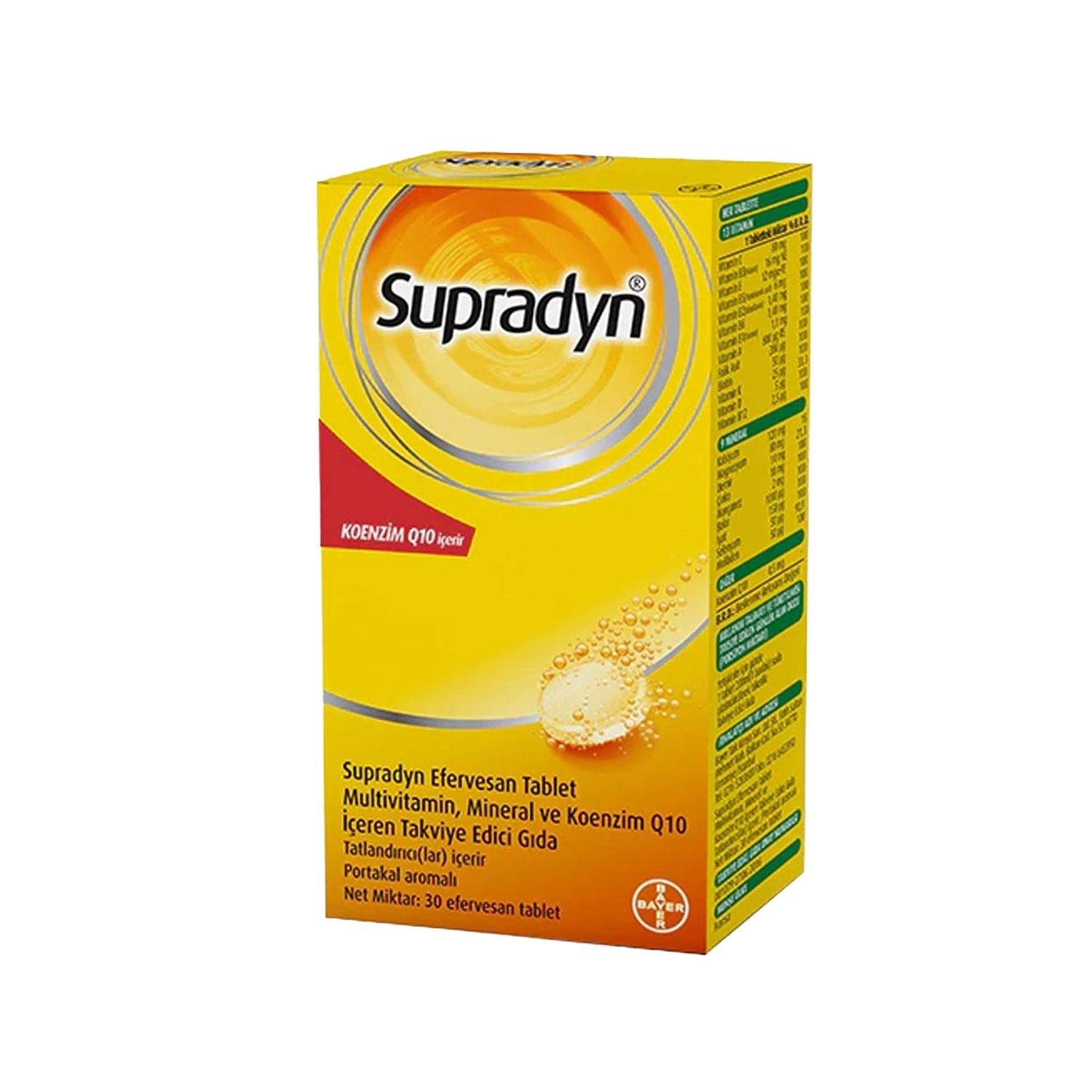 Supradyn Effervescent Vitamin Supplement - Multivitamin Tablets for Adults, 30 Count