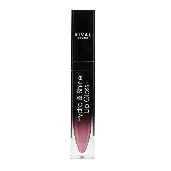 Rival De Loop Lip Gloss Hydro & Shine No:03 Rose 7ml - Moisturizing, Non-Sticky, Natural Brown Lip Color