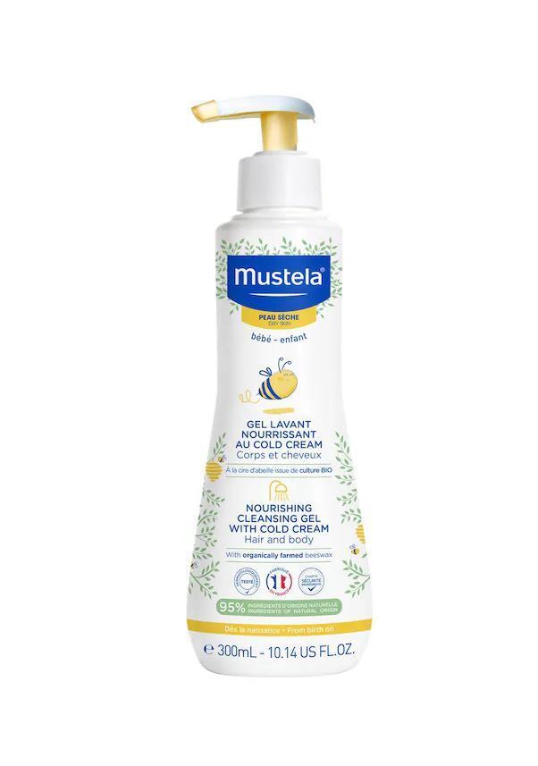 Mustela Nourishing Cleansing Gel with Cold Cream for Newborns & Dry Skin - Gentle, Natural Baby Care