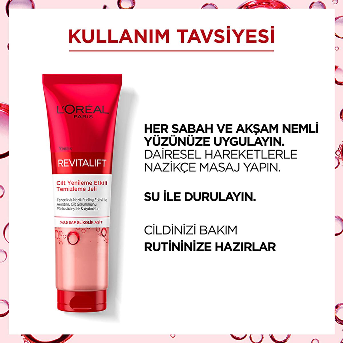Loreal Paris Revitalift Skin Renewing Cleansing Gel - Anti-Aging Glycolic Acid Facial Cleansing Gel for Smoother Skin