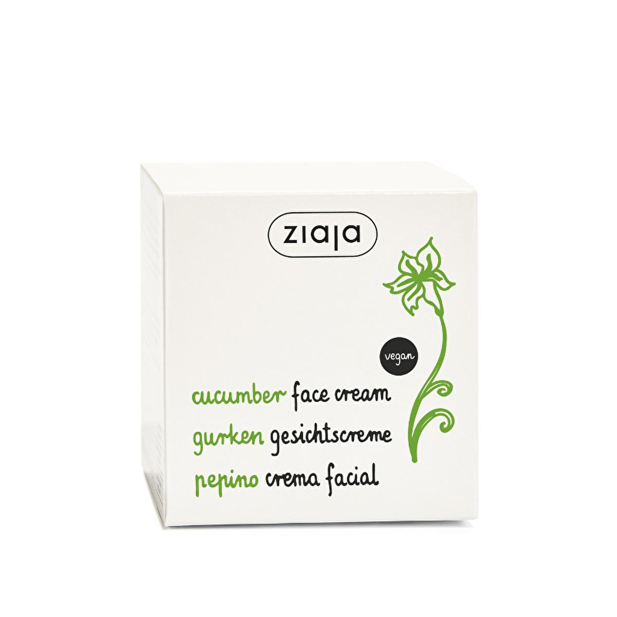 Ziaja Cucumber Face Cream 50ml - Moisturizing Cream for Oily Skin, Natural Skincare