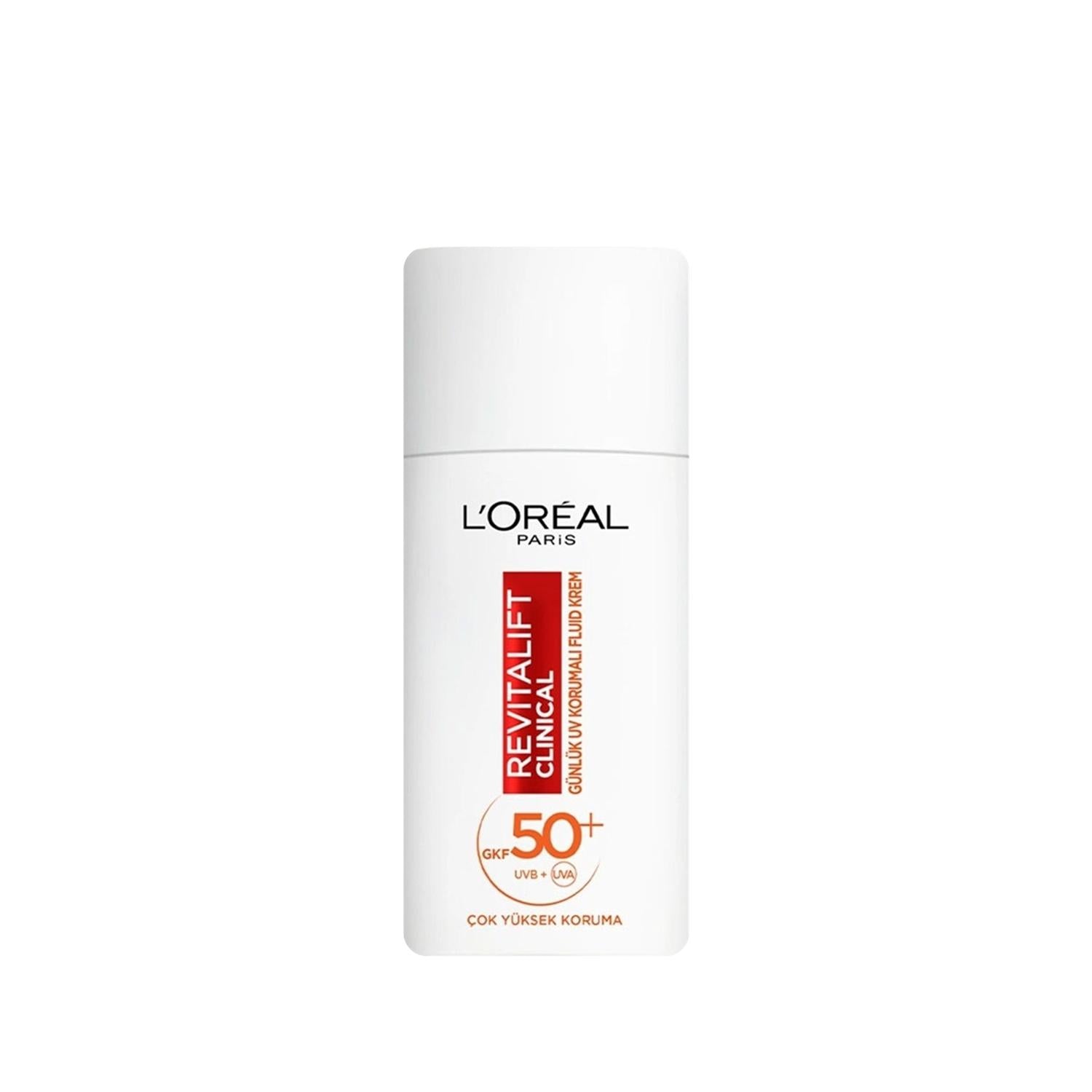 Loreal Paris Revitalift SPF 50+ Facial Sunscreen: High UV Protection, Daily Anti-Aging Sunscreen for Face - 50ml