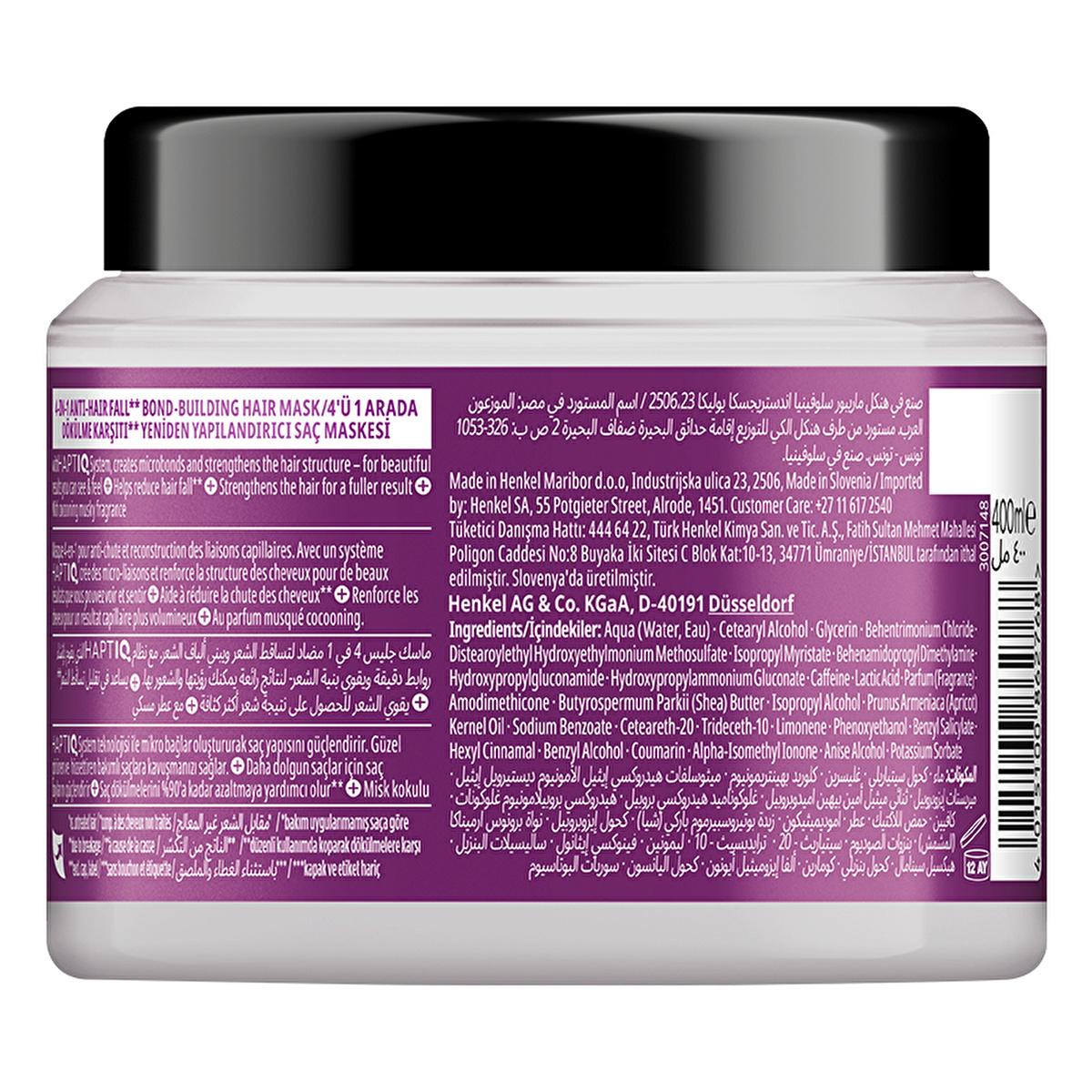 Gliss Full Hair Wonder: Caffeine & Peptide Hair Mask - Reduce Hair Fall, Strengthen & Volumize (400 ml / 13.53 fl oz)