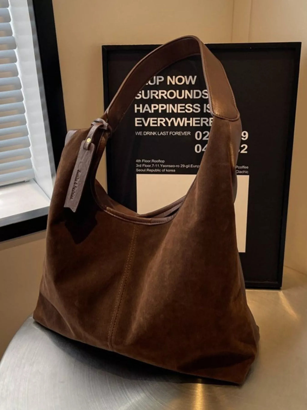 Adjustable Strap Corduroy Shoulder Bag