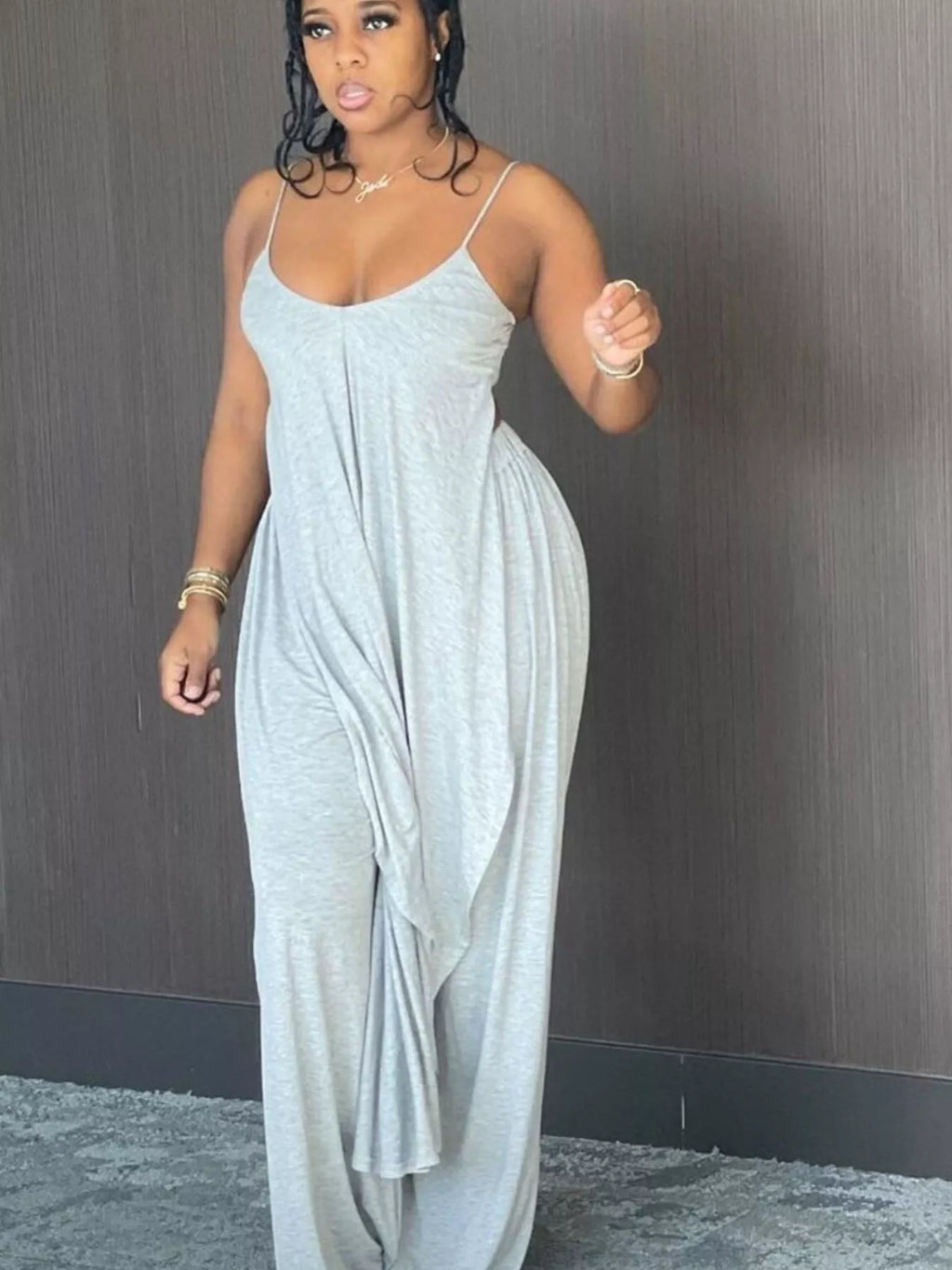 Full Size Asymmetrical Hem Cami and Pants Set Plus Size