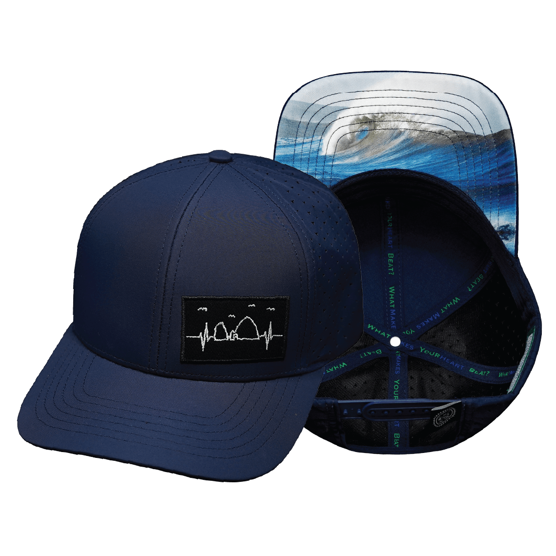 The Heartbeat Brand Cabo Baseball Hat — Dark Blue — main product shot