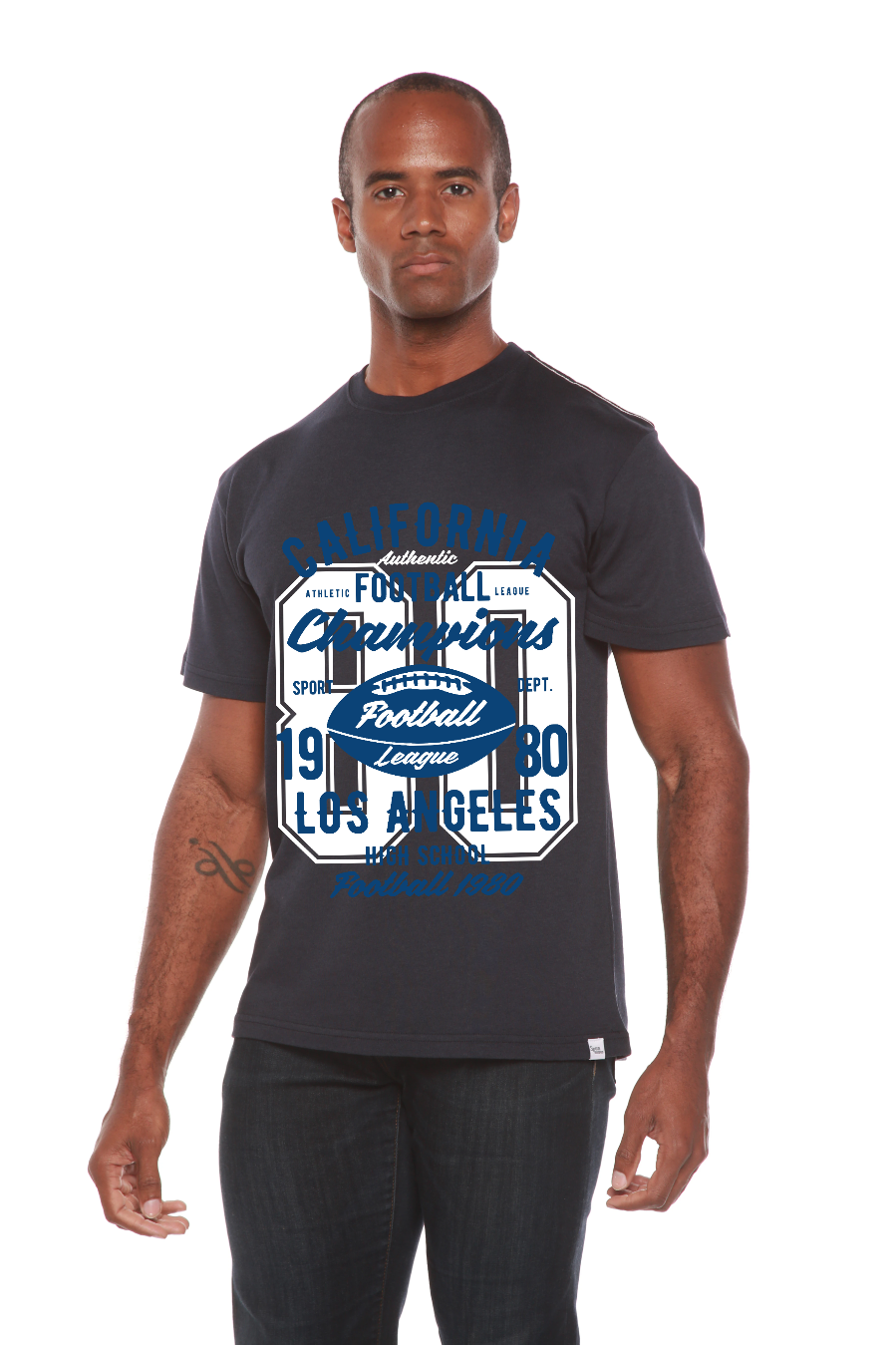 Spun Bamboo California Football Men's Bamboo Viscose/Organic Cotton Short Sleeve Graphic T-Shirt — lifestyle context