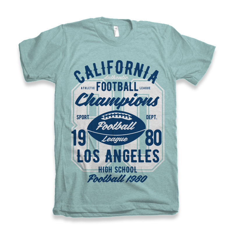 Spun Bamboo California Football Men's Bamboo Viscose/Organic Cotton Short Sleeve Graphic T-Shirt — detail close-up