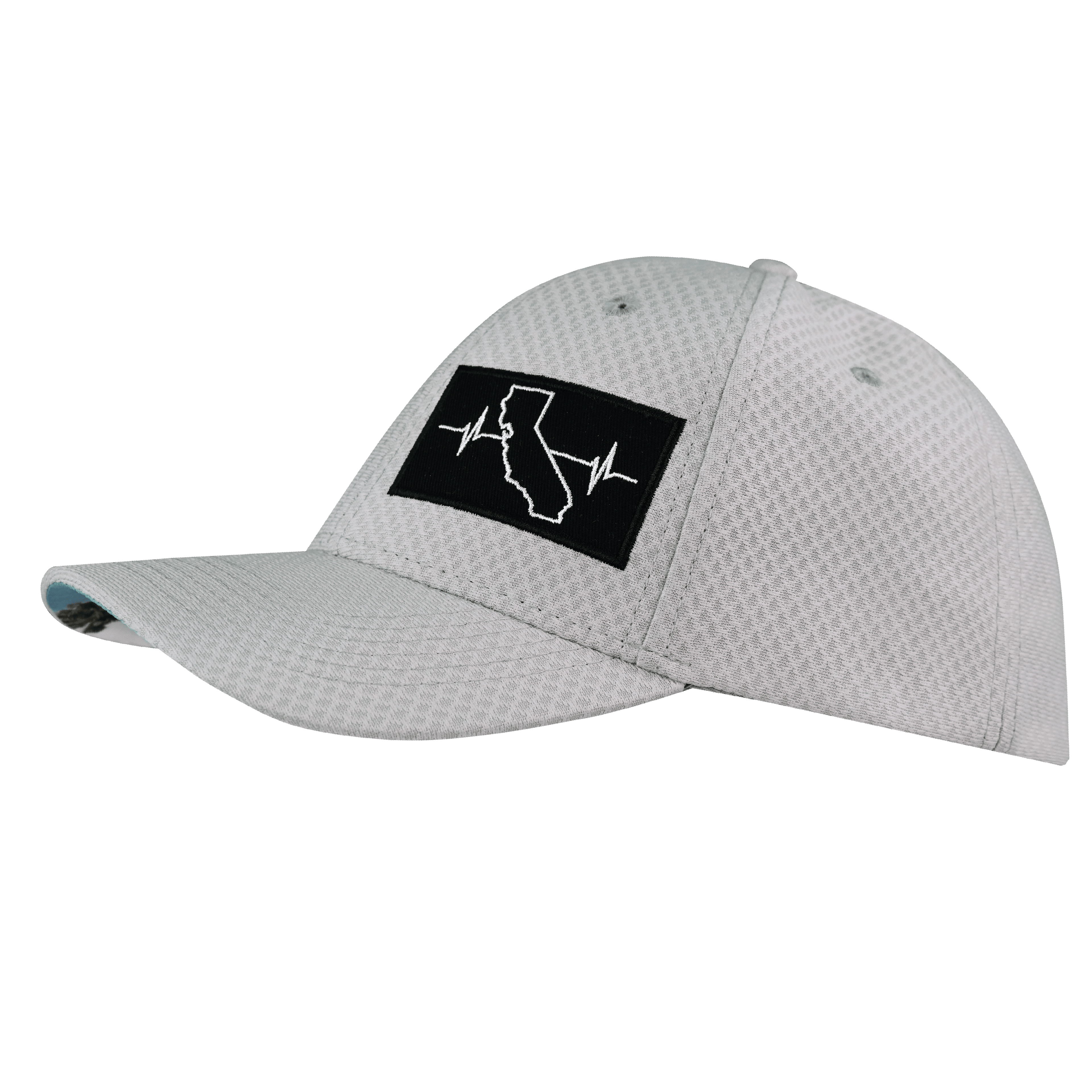 The Heartbeat Brand California Hat - Airmesh - Athletic Fit - Gray - Fabric Back — back view