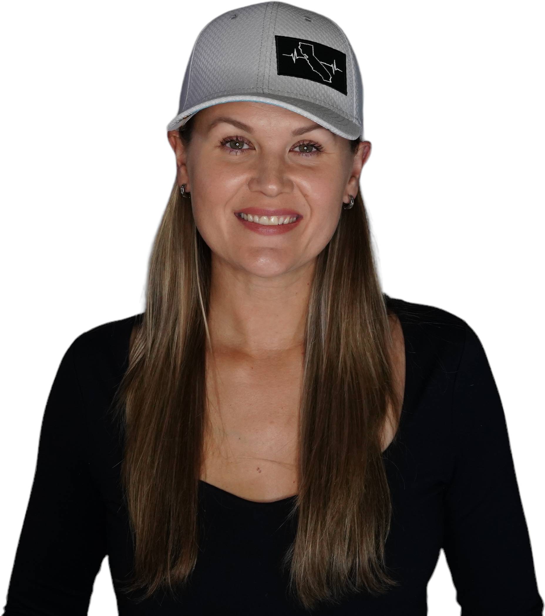 The Heartbeat Brand California Hat - Airmesh - Athletic Fit - Gray - Fabric Back — lifestyle context