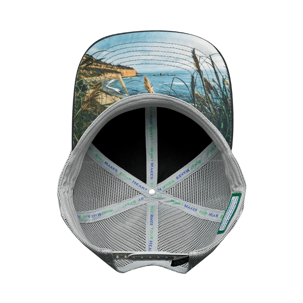 The Heartbeat Brand California Hat - Baseball Hat Fit - Charcoal / Gray - Trucker Mesh — alternative angle