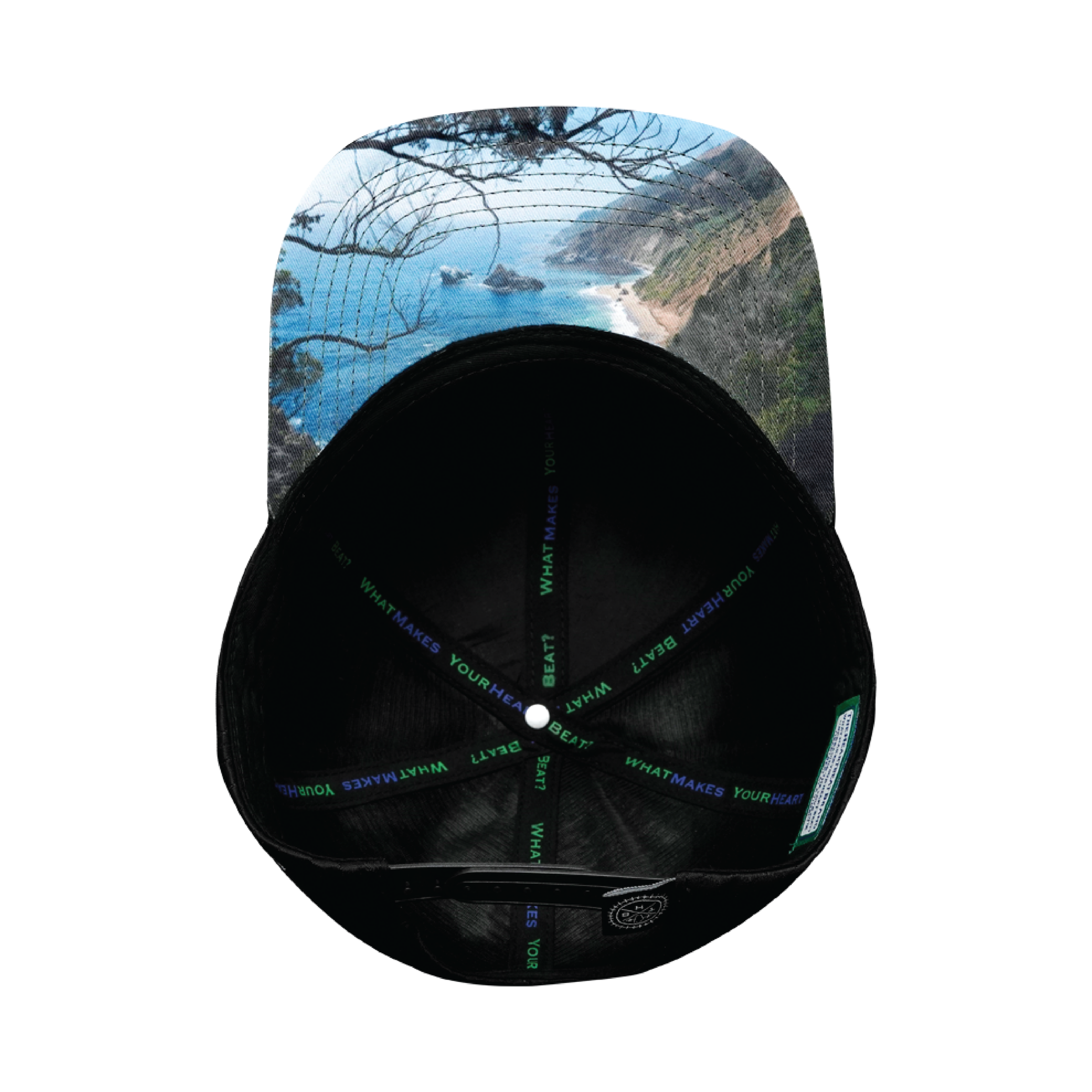 The Heartbeat Brand California Hat - Baseball Hat Fit - Green Camo / Black - Jersey Mesh — alternative angle