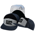 The Heartbeat Brand California Hat - Flat Bill - Navy / Gray / Black - Laser Mesh — main product shot