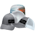 The Heartbeat Brand California Hat - Low Profile - Heather Gray / White - Trucker Mesh — main product shot
