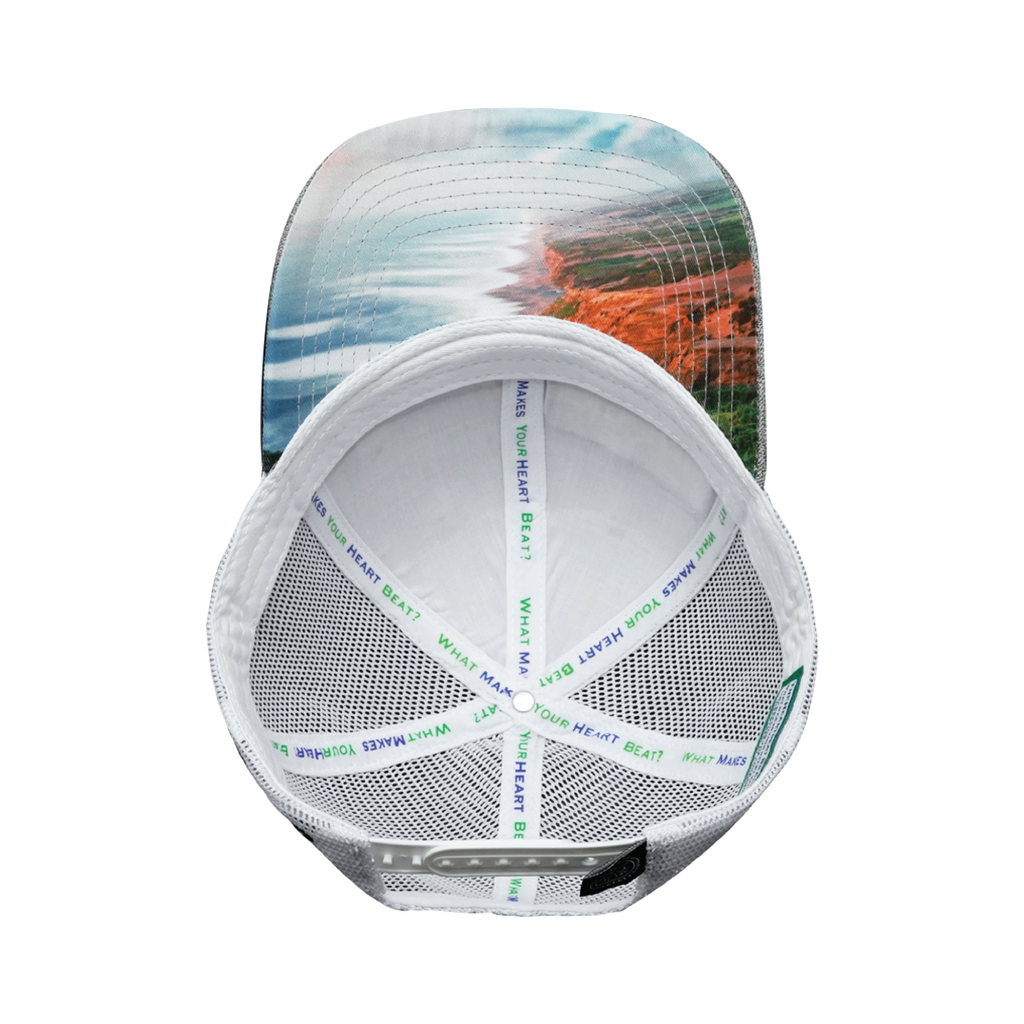 The Heartbeat Brand California Hat - Low Profile - Heather Gray / White - Trucker Mesh — alternative angle