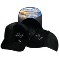 The Heartbeat Brand California Hat - Trucker Hat - Quilted Velvet - Black - Trucker Mesh — main product shot