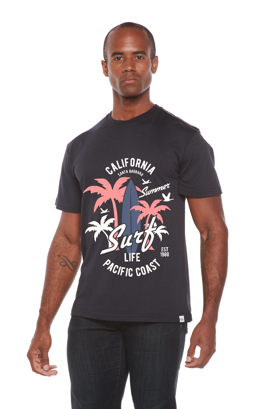 Spun Bamboo California Surf Men's Bamboo Viscose/Organic Cotton Short Sleeve Graphic T-Shirt — main product shot