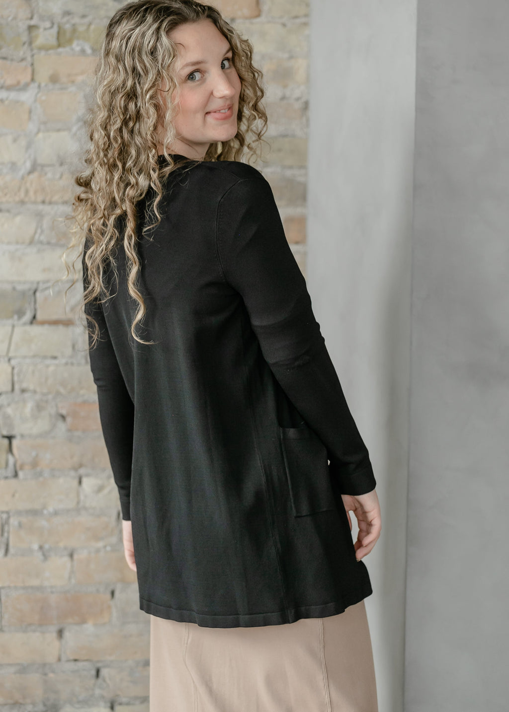 Inherit Co. Cally Open Front Cardigan - FINAL SALE — fabric or material detail