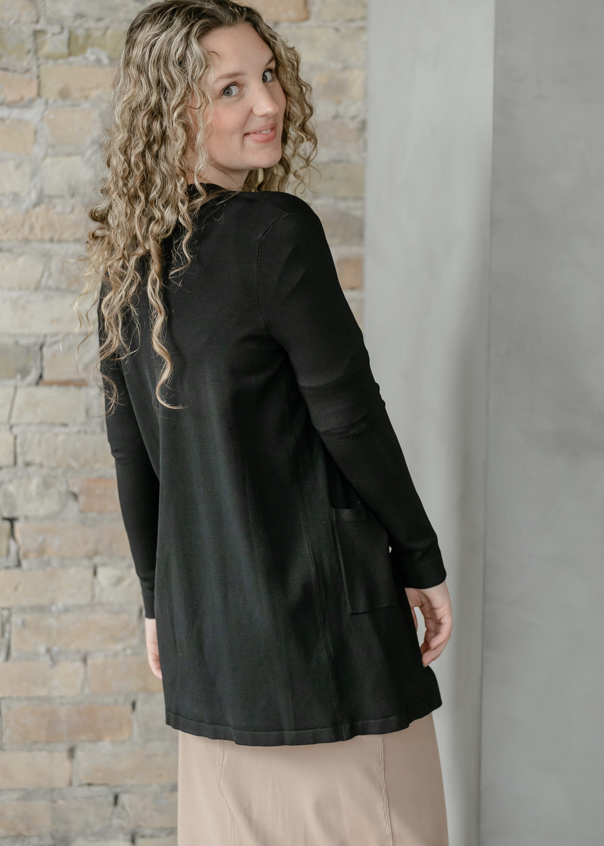 Inherit Co. Cally Open Front Cardigan - FINAL SALE — fabric or material detail