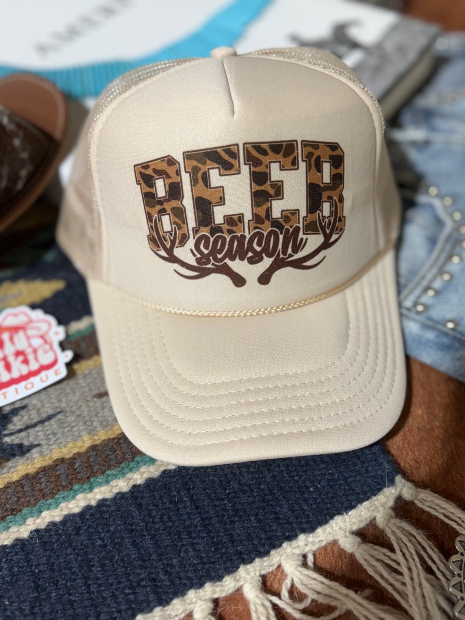 Wild Junkie Camo Print Beer Season Trucker Hat — main product shot