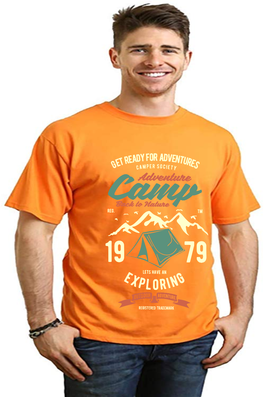 Spun Bamboo Camp Adventure Men's Bamboo Viscose/Organic Cotton Short Sleeve Graphic T-Shirt — color detail