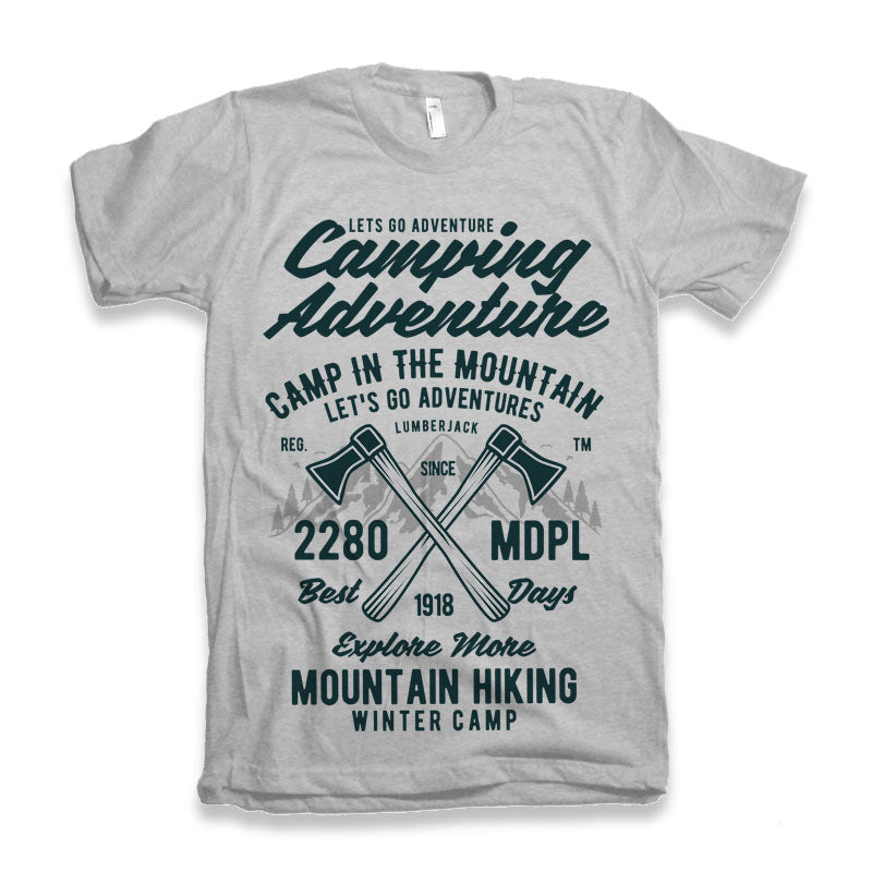 Spun Bamboo Camping Adventure Men's Bamboo Viscose/Organic Cotton Short Sleeve Graphic T-Shirt — detail close-up