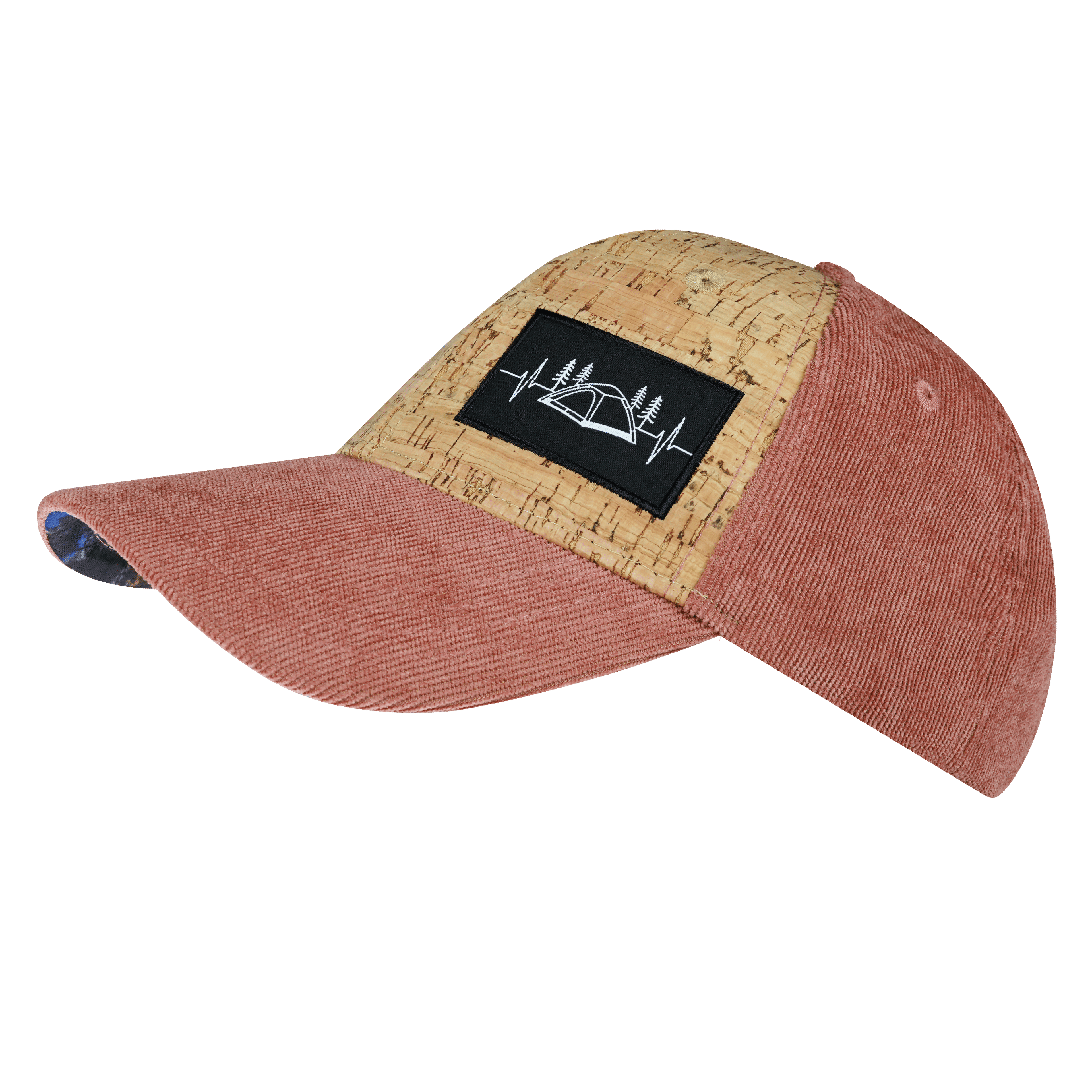 Camping Hat - Low Profile - Cork - Corduroy - Peach - Fabric Back