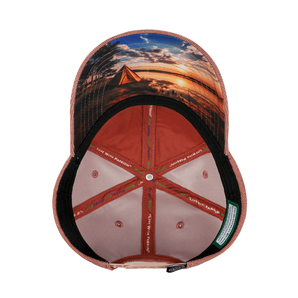 Camping Hat - Low Profile - Cork - Corduroy - Peach - Fabric Back