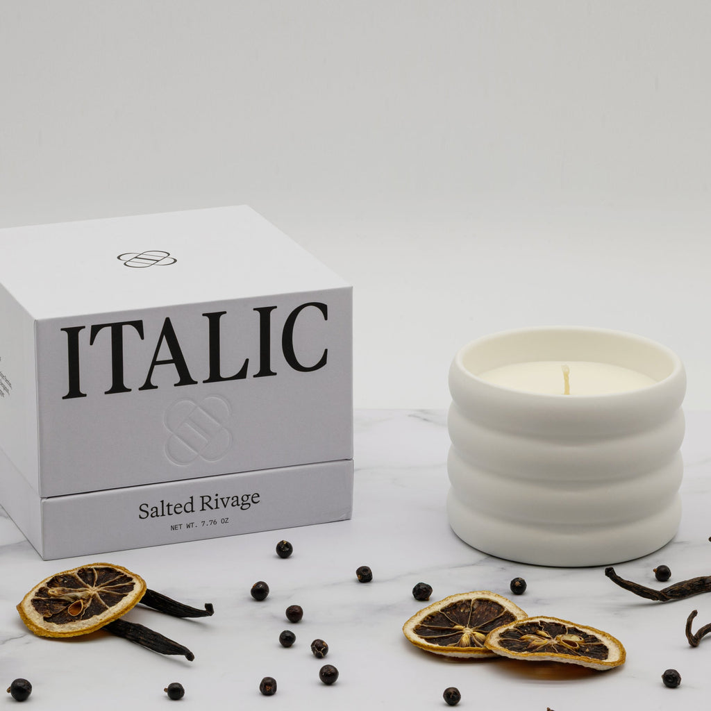 Italic Ceramic Candle & Wick Trimmer Set — main product shot