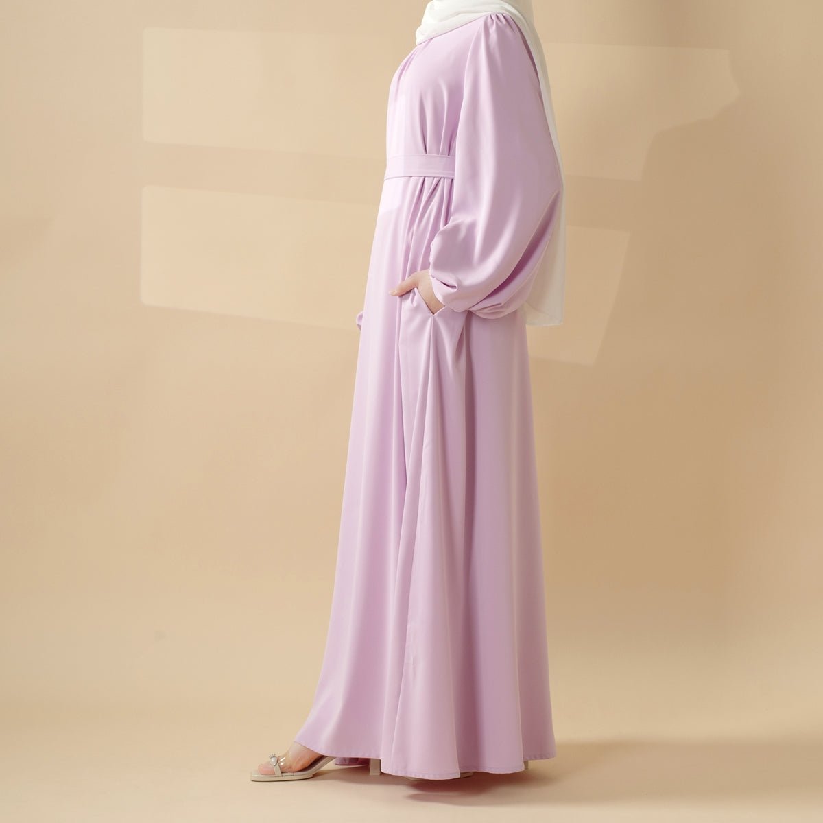 Mariam's Collection Candy Color Pleated Abaya | Must-have Essential Basic Dress (MA142) — detail shot 8
