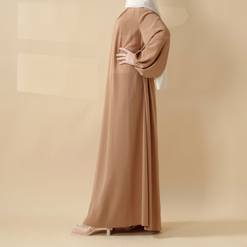 Mariam's Collection Candy Color Pleated Abaya | Must-have Essential Basic Dress (MA142) — alternative angle