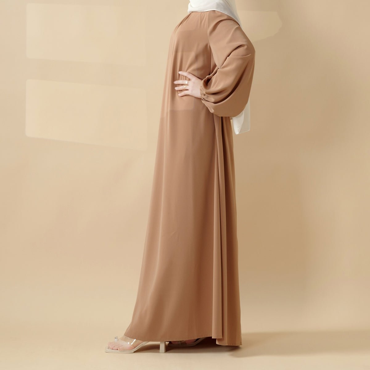 Mariam's Collection Candy Color Pleated Abaya | Must-have Essential Basic Dress (MA142) — alternative angle