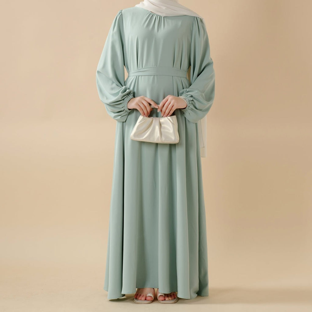 Mariam's Collection Candy Color Pleated Abaya | Must-have Essential Basic Dress (MA142) — fabric or material detail