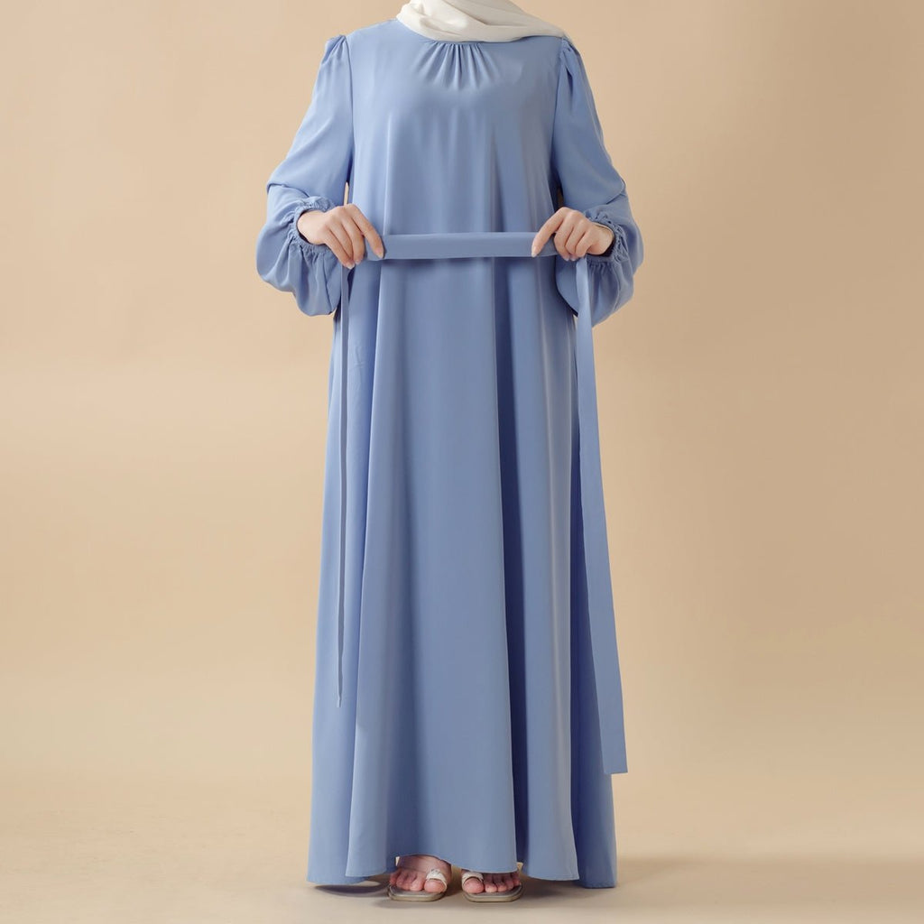 Mariam's Collection Candy Color Pleated Abaya | Must-have Essential Basic Dress (MA142) — main product shot