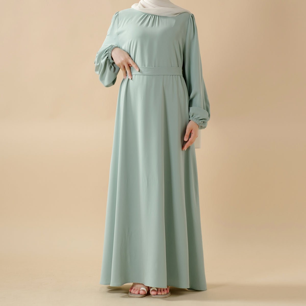 Mariam's Collection Candy Color Pleated Abaya | Must-have Essential Basic Dress (MA142) — detail shot 10