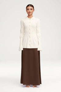 Cannes Knit Cinched Sleeve Top Clothing Veiled 