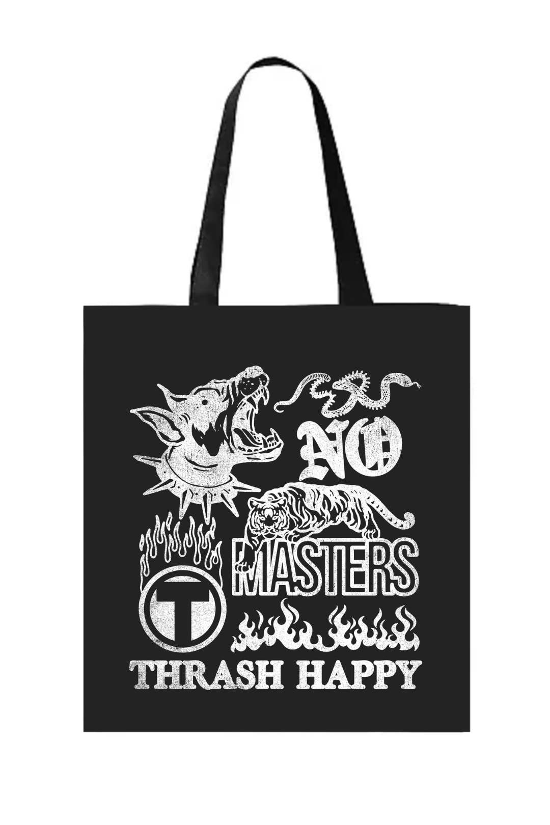 Thrash Happy No Masters Canvas Tote Bag — main product shot